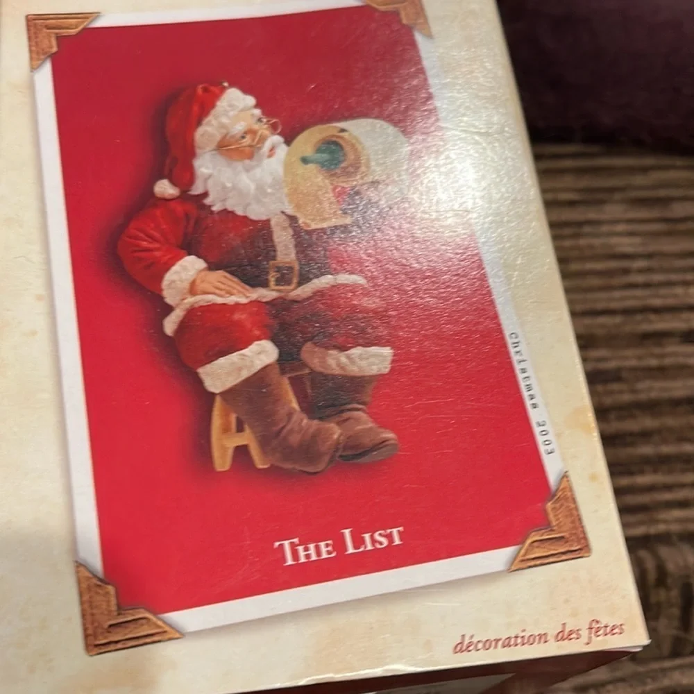 Hallmark 2003 The List Christmas  Ornament